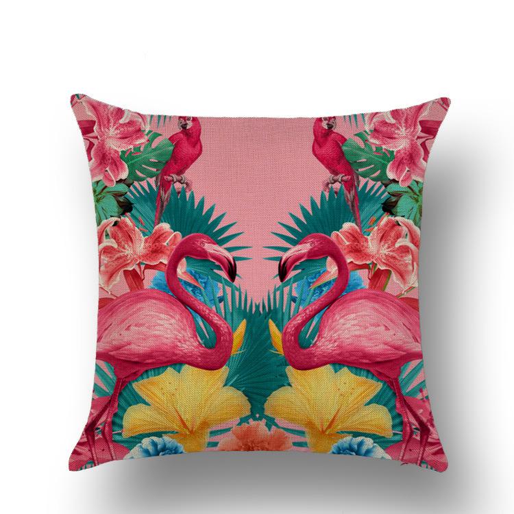 

Наволочка Фламинго Хлопок и Линии Подушка Подушка-спинка Диван Льняная подушка 45*45cm