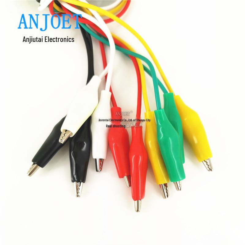 10-Piece Set of Large/Medium/Small Double-Ended Colored Alligator Clip Test Leads