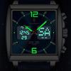 POEDAGAR Luxury Man Watch Electronic Square LED Alarm Chronograph Men's Watches Week Date Dual Time Display Men Quartz Clock