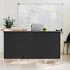 under Desk Privacy Panel Self-Adhesive Modesty Panel Heavy Duty Desk Skirt with Wire Pocket Cable Management Organizer for Office Desk Standing