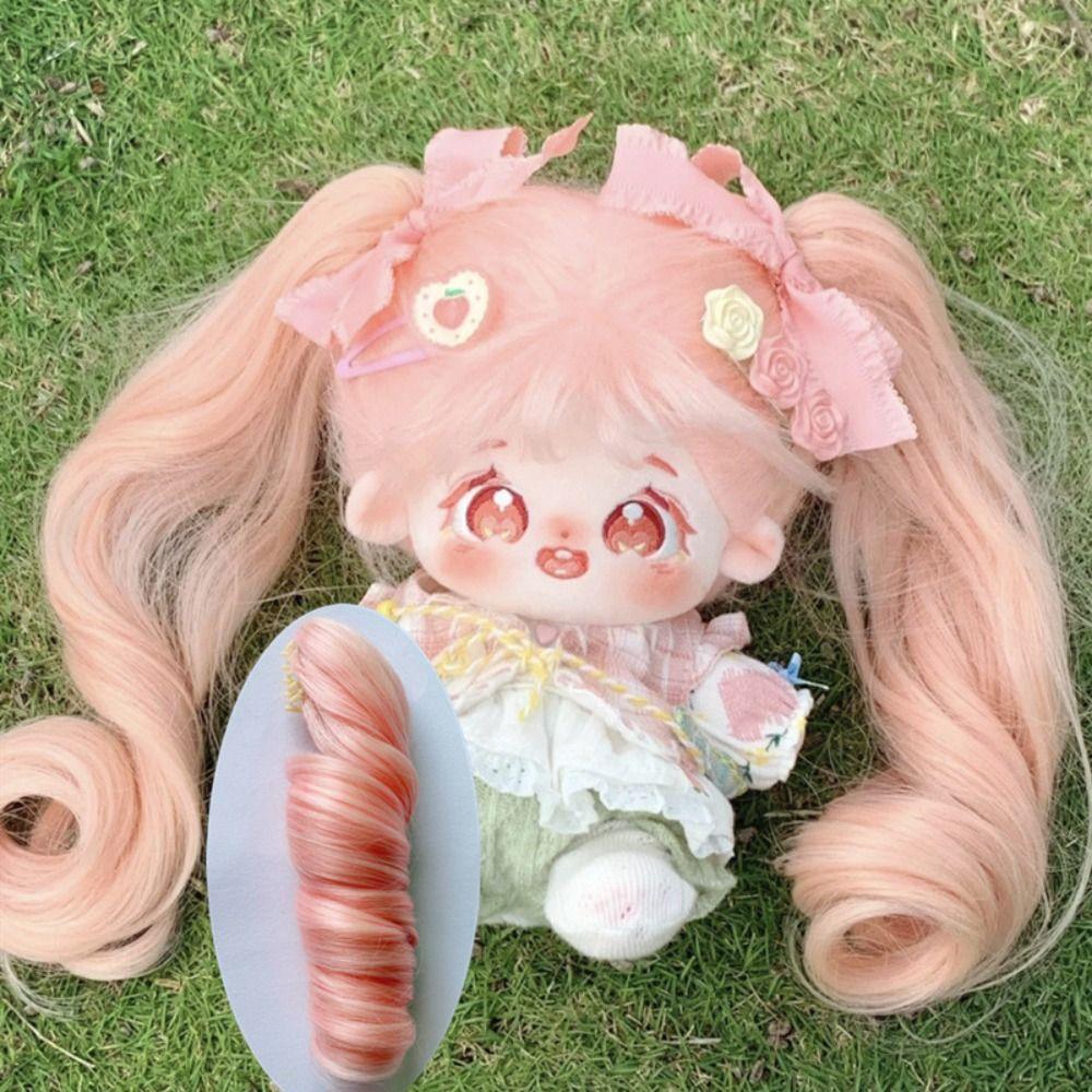 1 Stück Klemme für lange lockige Haarzöpfe für 20cm Baumwollpuppen-Perücke Rosa Lila Idol Star Puppe Greifklemme Perücke