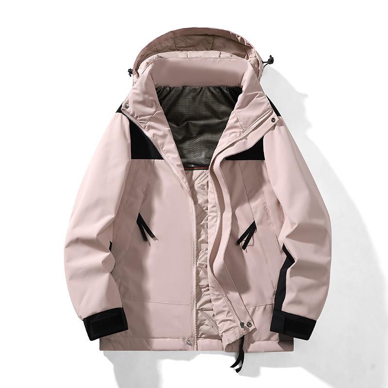 Winter Thickened Cotton-padded Clothes Men and Women Contrasting Color Warm Mountaineering Clothes New Couples Outdoor Graphene Jacket