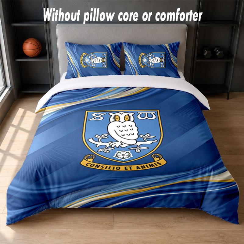 Sheffield Wednesday Design Bed Bedding Set 1 Duvet Cover + 2 Pillowcases Soft Breathable Household Bed Linens