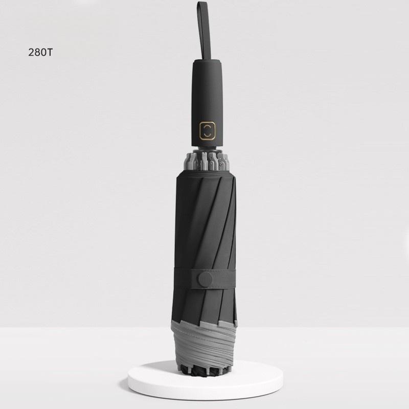 

Новый популярный автоматический зонт-реверс, кромка из силиконовой ленты, ткань 280T, высококачественный бизнес-зонт Aluminum&10K чёрный