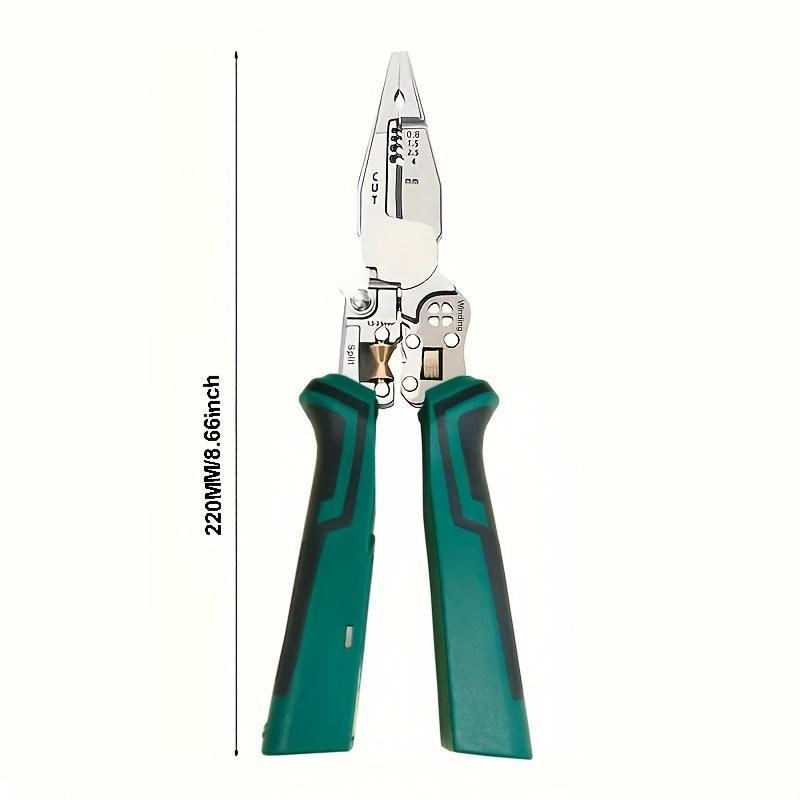 8-in-1 Multifunctional Wire Stripper & Cutter with Crimper and Voltage Tester for Electricians