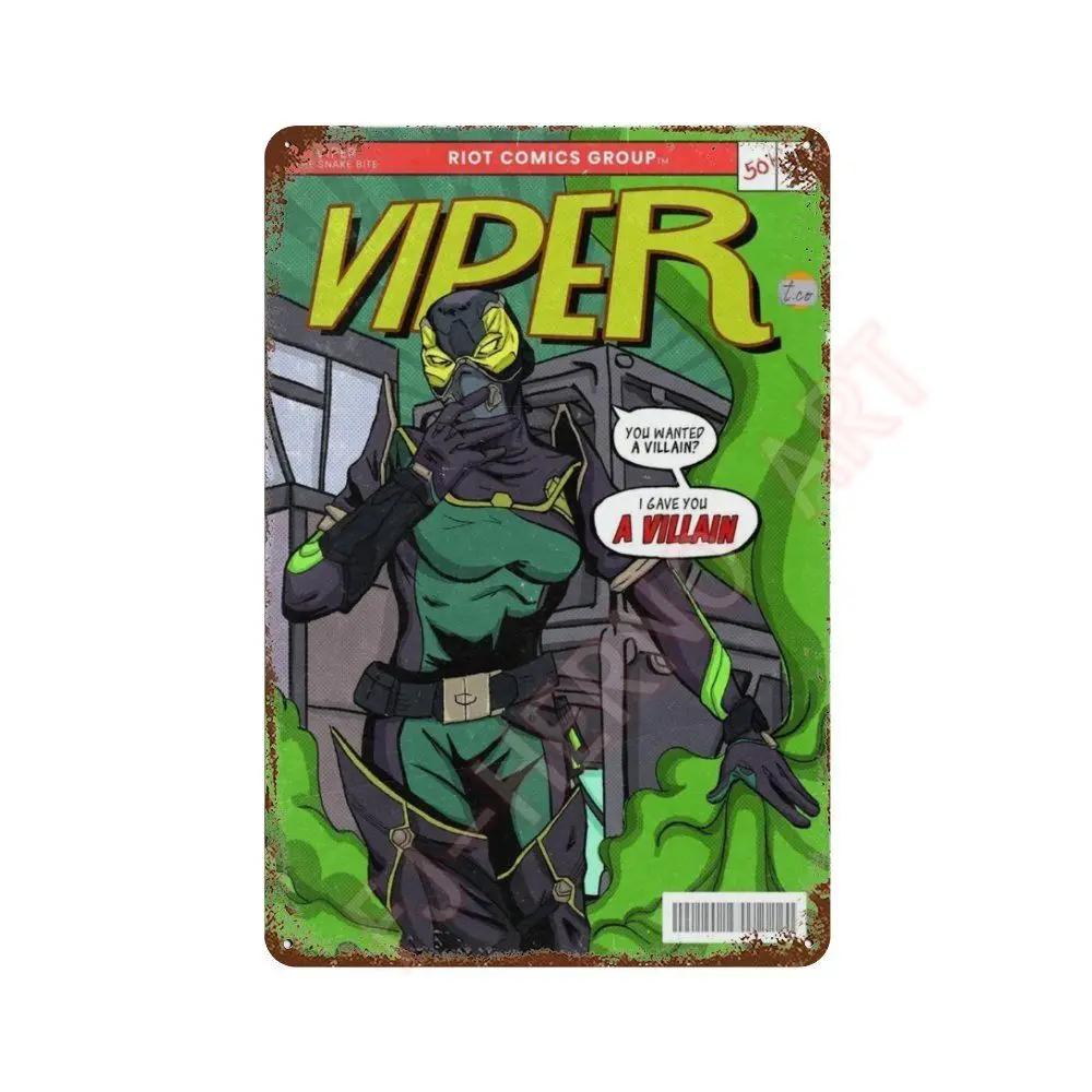 Anime Online Game Valorant Poster Neon Metal Tin Sign Plaque Wall Kawaii Game Room Decor Reyna Jett Gaming Gamer Aesthetic Gift