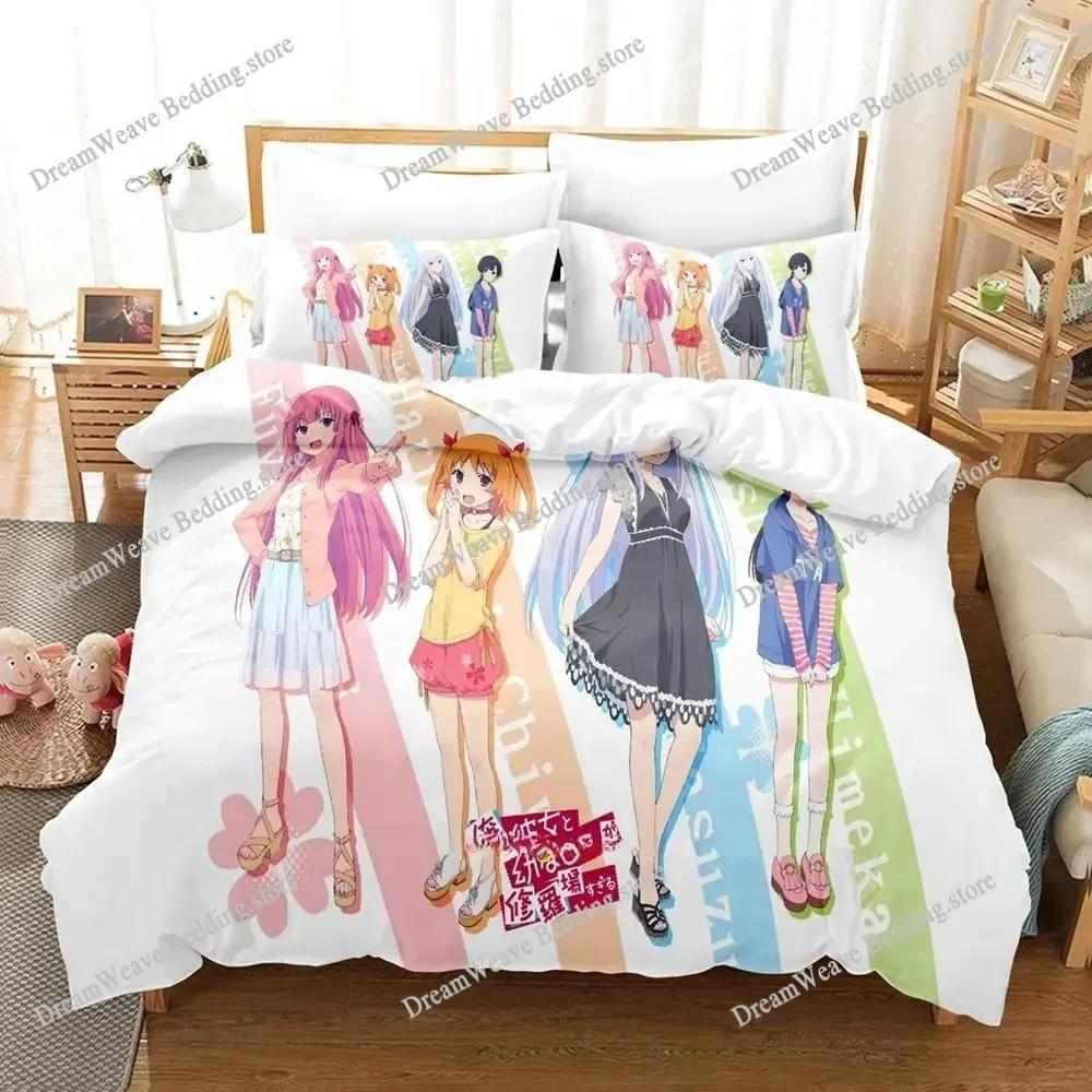 Mode 3D-Druck Kawaii Mädchen OreShura Bettwäsche-Set Cartoon Anime Erwachsener Kind Schlafzimmer Bettbezug-Sets Heimtextilien Luxus Geschenk741