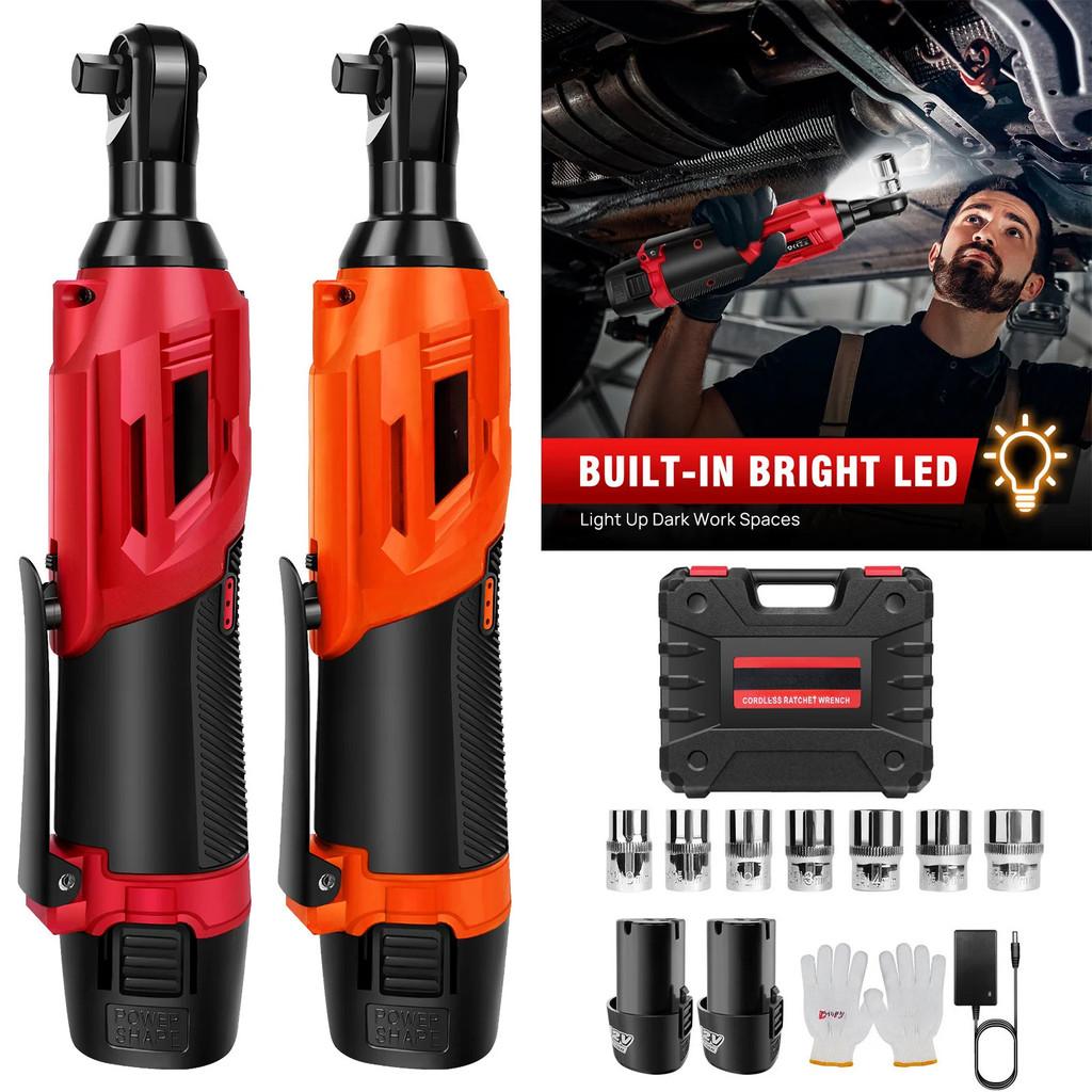 3/8 "Cordless Portable Electric Ratchet Wrench 200NM 90 ° Angle Wrench Professional 12V Power Ratchet Tool