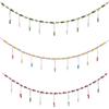 Holiday Wooden Bead Tassel Photo Display with Clips - Home Decoration Ornament