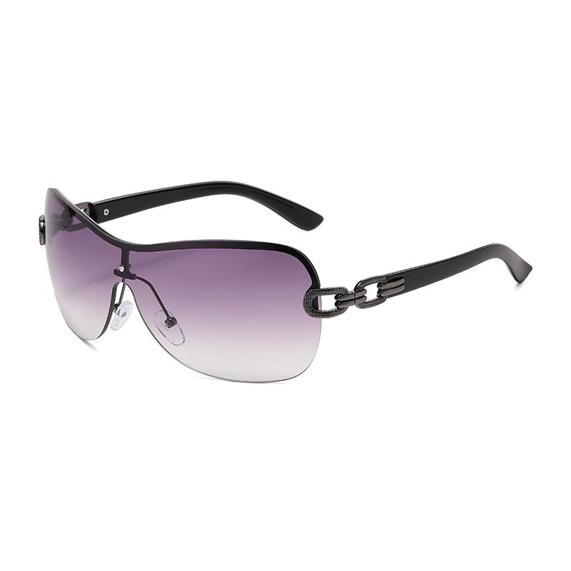 Retro Style One-piece Sunglasses Versatile Wrapped Glasses Fashionable And Integrated, Futuristic Technology Sunglasses