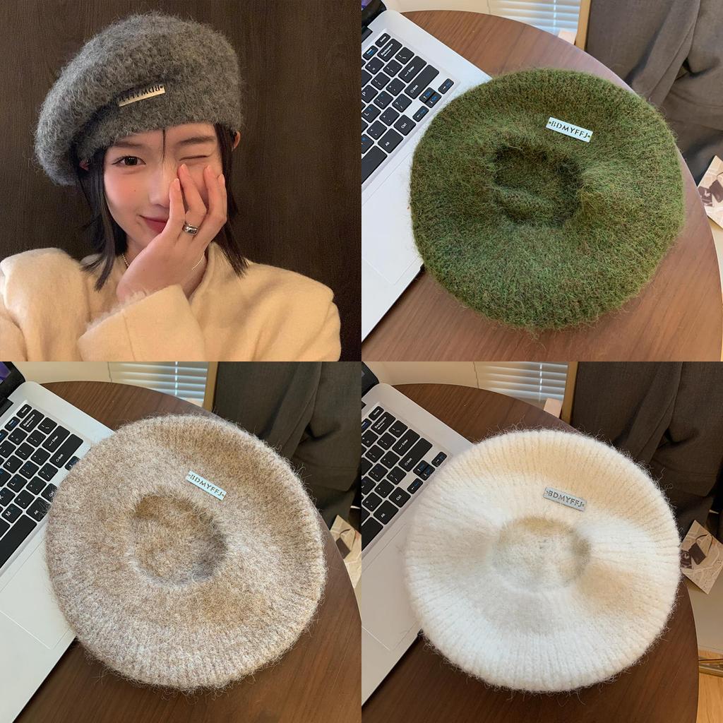 Stylish Wool Beret For Women Winter Warmth Elegant Design Large Head Fit