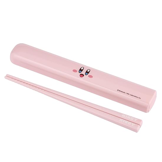 OSK Antibacterial Slide-Lid Chopstick Case Set, 16.5cm Chopsticks, Kirby, H/K No.3, 16.5cm Chopstick B0CWN4LWQS