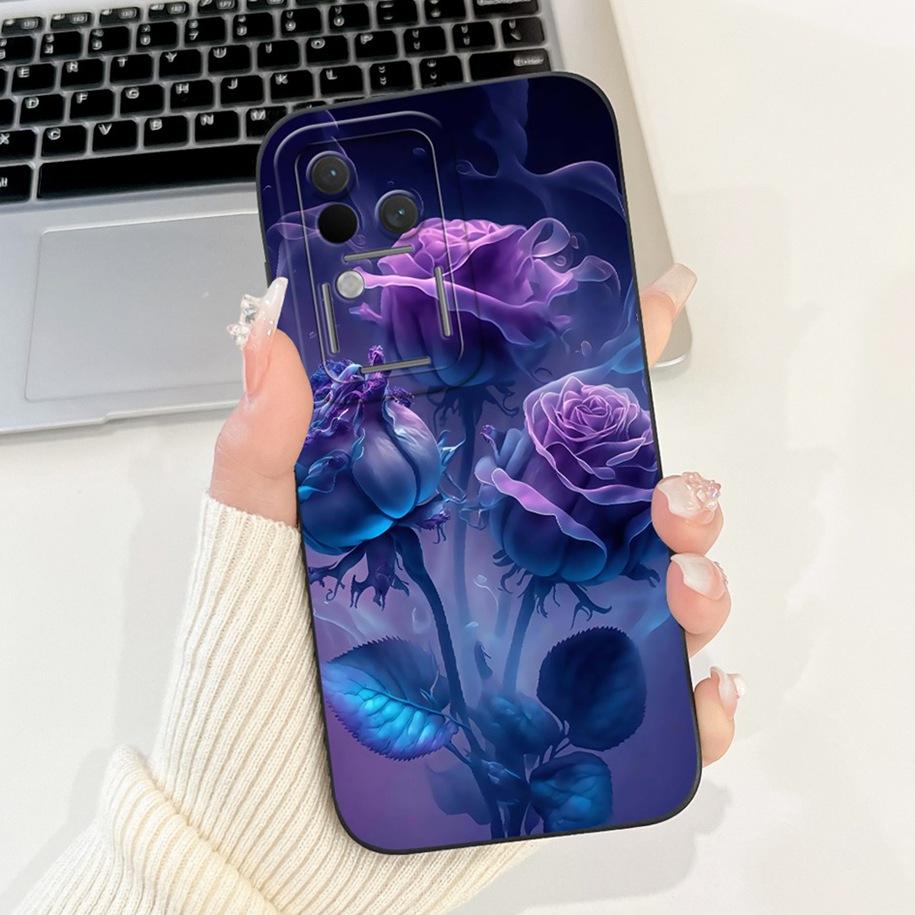 Für Vivo V30 V2318 Hülle V30 Pro V2319 Cover Beliebte Blumen Schleife Weiche Flüssigsilikon Handyhüllen Für Vivo S18 Pro V 30 Fundas