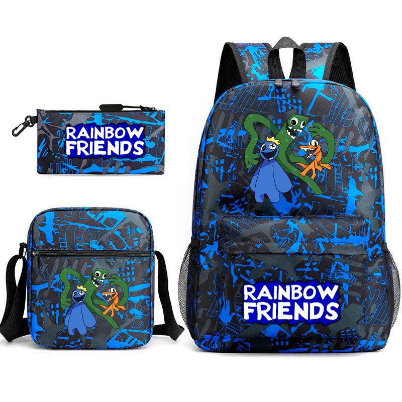 Rainbow Friends Surrounding Backpack Elementary School Student Starry Sky School Bag Three-piece Set