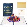 3D Birthday Cake Pop-up Greeting Card with Blessings for Company Employees