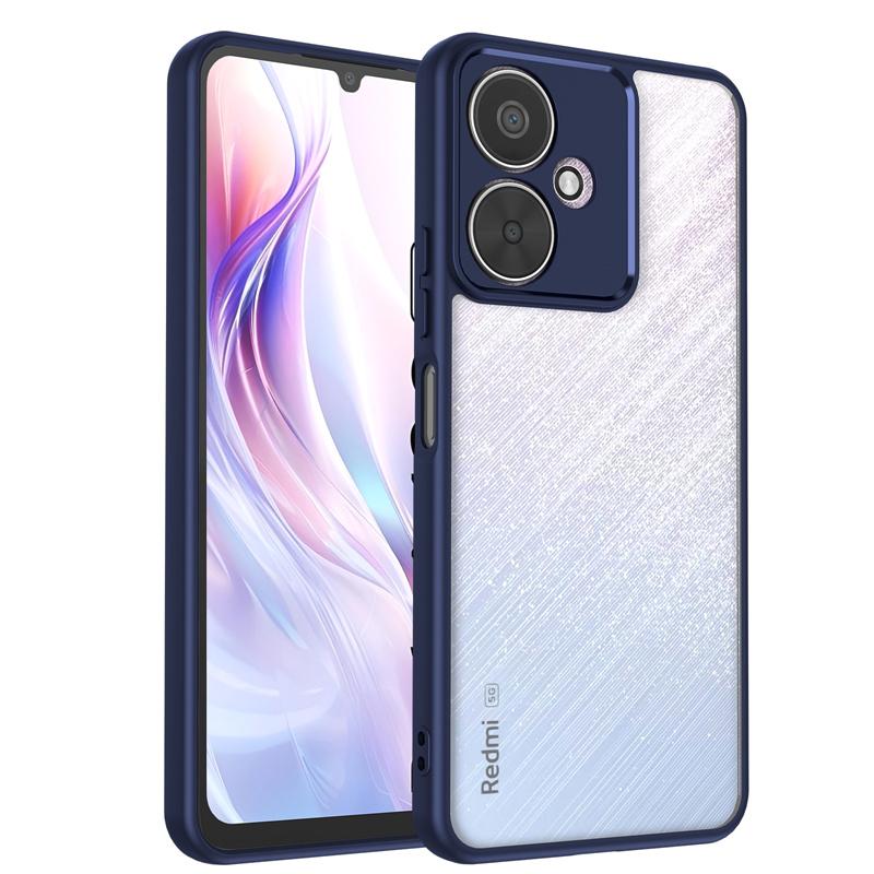 For Xiaomi Poco M6 5G Case Plating Silicone Bumper Shockproof Clear Back Cover Hard Matte Phone Case for Xiaomi Poco M6 5G
