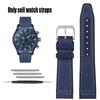 Nylon Rubber Watch Strap For IWC Pilot Spade A Mark 18 Portuguese Blue Band FOLDING CLASP Canvas Men's Watch Chain 20MM Bracelet