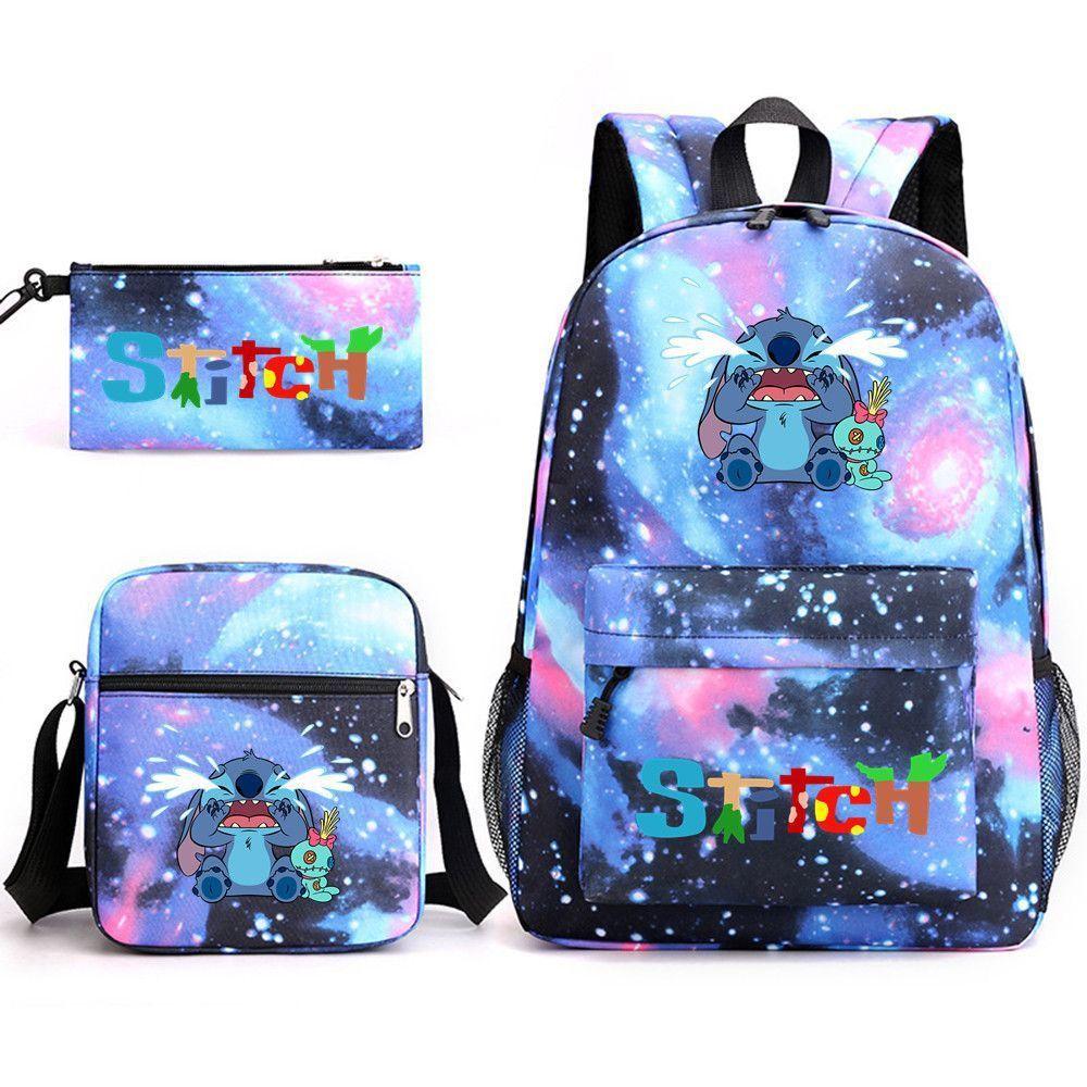 Three-Piece School Bag, Backpack, Male And Female Students Backpack, Cute Large-Capacity Outdoor Backpack.