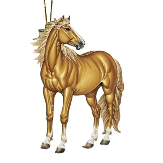 

Блестящее украшение в виде лошади 2D акриловый подвесной декор реалистичный шарм лошади для рождественской елки элегантный конный подарок для праздничного дерева A