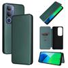 For vivo Y19s 4G Case Carbon Fiber Texture Drop-Proof PU Leather Phone Cover