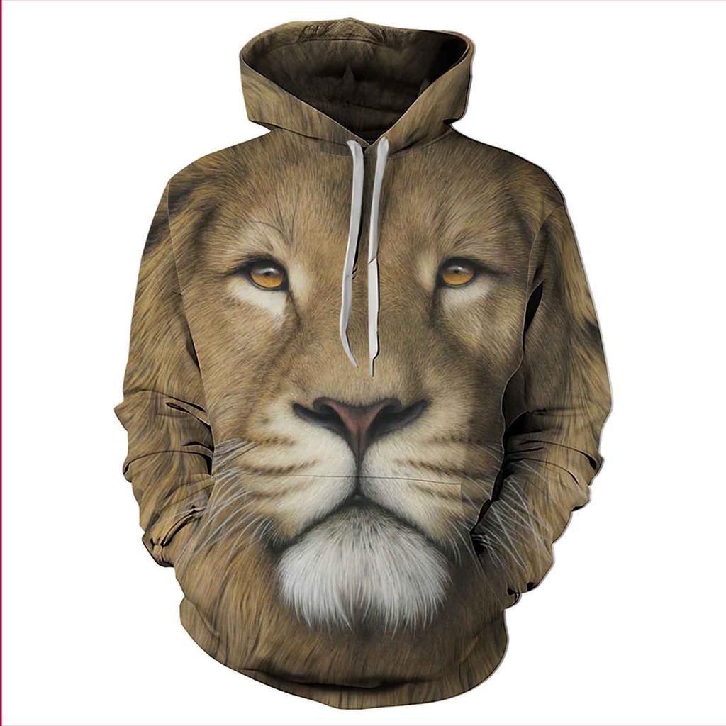European and American new sweatshirt, tiger personality, 3D digital print casual sports hoodie, hoodie sweatshirt