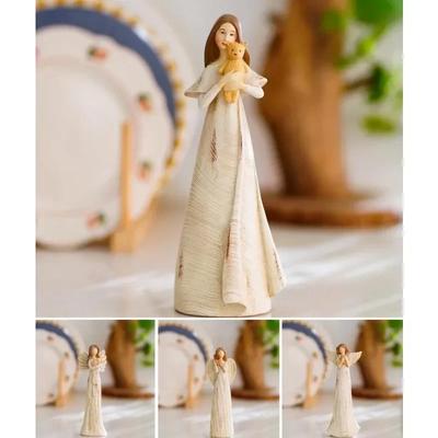 Resin Crafts Decoration Home Decor Angel Figure Statue Creative Decoration Birthday Gift Table Decoration