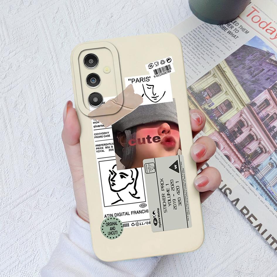 Fall für Samsung Galaxy A31 A51 A14 A13 A04 A03 A02 M13 M23 M32 M54 Süße Mädchen Liebhaber Platz flüssige Weiche stoßfeste Abdeckung für Samsung Paar Fundas