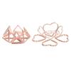 100pcs Shaped Paper Clips Triangular and Heart Type Double Layer 3D Rose Gold Metal Paper Clips for File Classification
