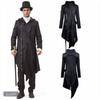 Cosplay Costumes Men Halloween Gothic Long Sleeve Hooded Jacket New Pure Color Halloween Cosplay Vintage Costume