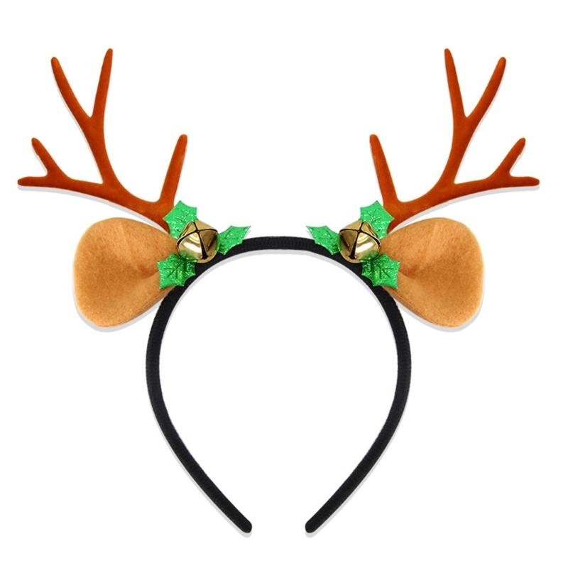 Christmas Reindeer Antler Headband Unique White Reindeer Antler Headband for Christmas Masquerades and Celebration