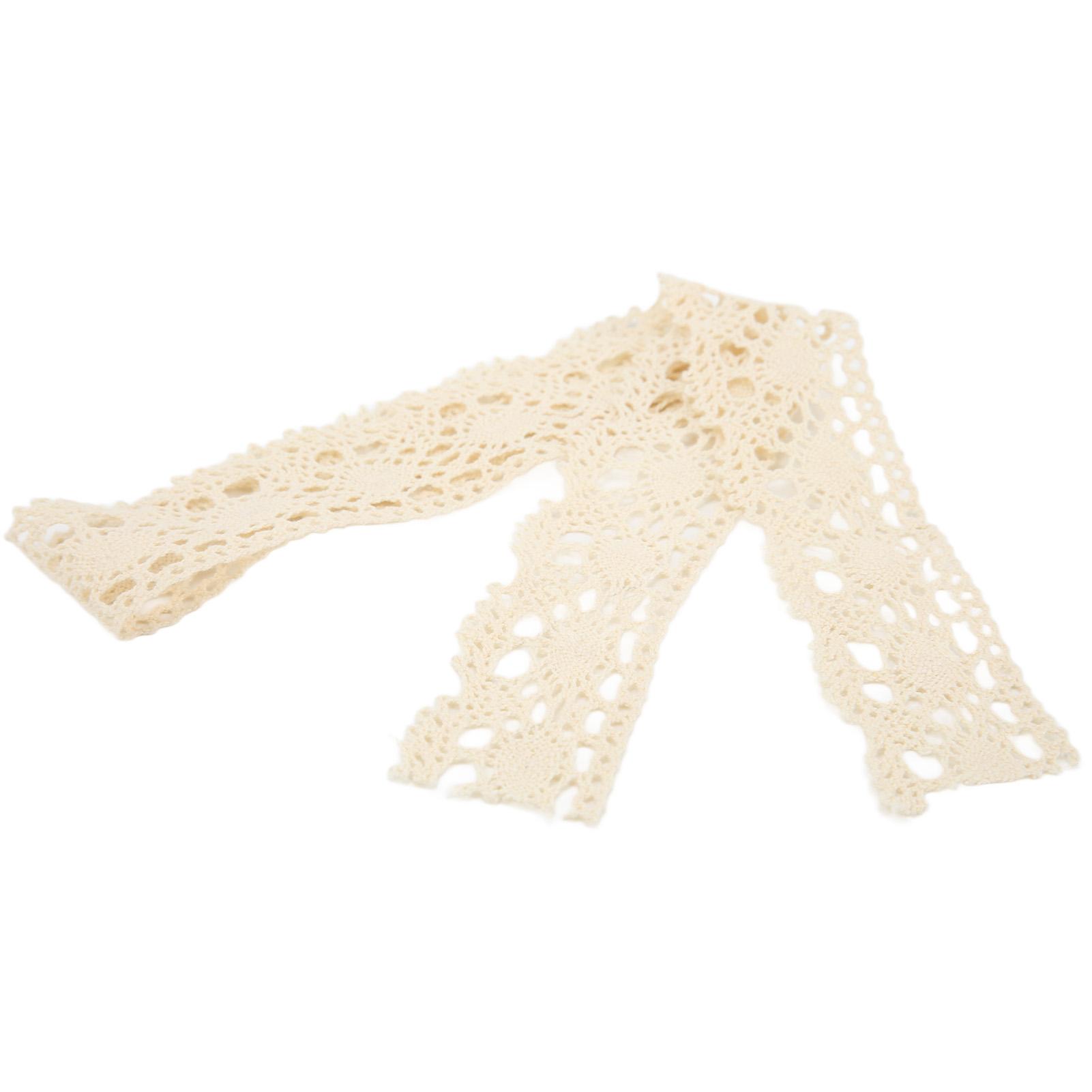 

Кружевная лента DIY Хлопковая сетка 4 см ширина 10 ярдов Изысканная тканевая кружевная отделка для штор, одежды, скатерти, украшения подарков бежевый