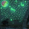 20Cm Rainbow Moon Glowing Unicorn Luminous Star Moon Castle Fluorescent Cartoon Wall Sticker