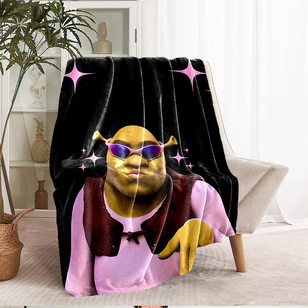 Coperta Stampata a Tema Shrek - Perfetta per Divano, Letto, Viaggio e Uso all'Aperto | Lavabile in Lavatrice, Accogliente e Durevole.