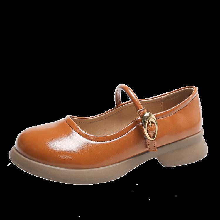 

Взуття Mary Jane Жіноче взуття на плоскій підошві Весняні маленькі білі лофери Ніжне взуття Модне та зручне 40 коричневий