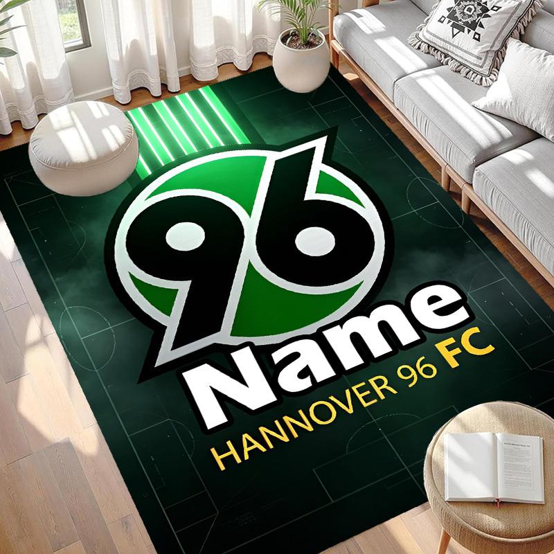 Custom Name Personalized Hannover 96 Football Print Carpet, Versatile Home Decor Rug, for Playroom, Apartment, Balcony, Entryway, Hallway Gift