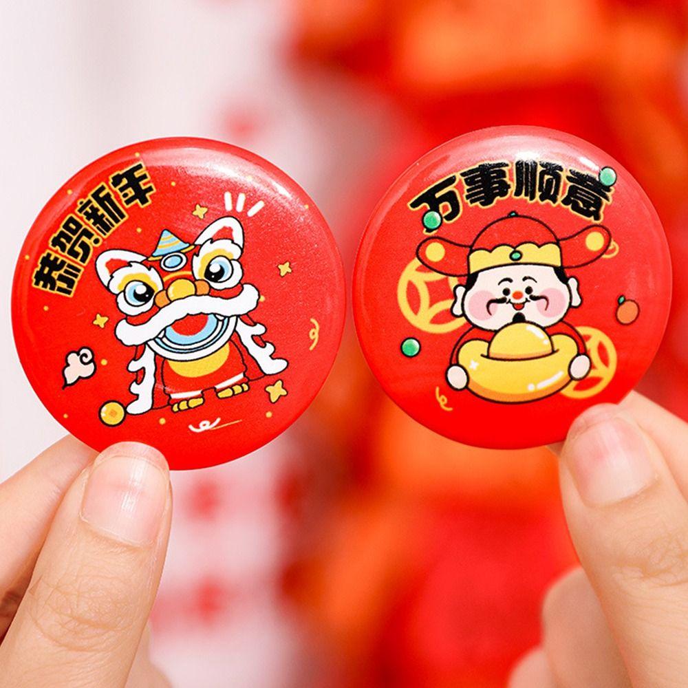 Cute Design Spring Festival Brooch Colorful New Year's Badge  Children Party