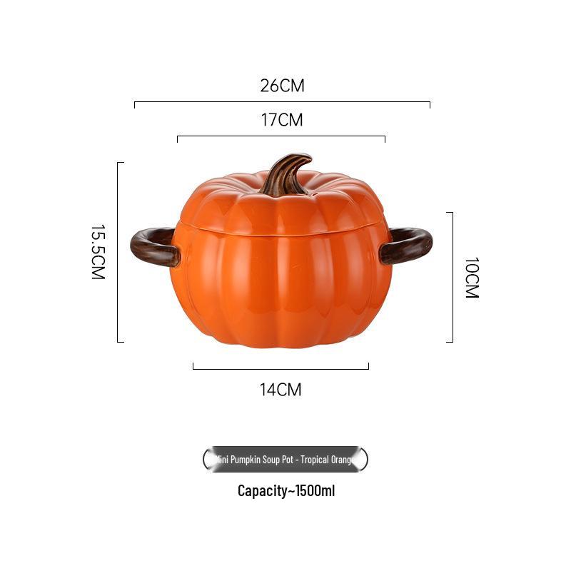 

Керамическая тыквенная суповая миска с двумя ручками и крышкой - Креативная большая кастрюля для лапши и супа, Идеально подходит для лапши с улитками.