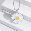 Süßer und cooler Stil Edelstahl Kleine Zhuju Halskette, Hip-Hop Trend Sonnenblumen Anhänger, Romantischer Partner Partnerlook Schmuck