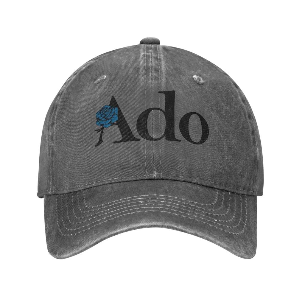 Vintage Ado Text Blue Rose Logo Baseball Caps Men Women Distressed Denim Washed Snapback Hat Outdoor Running Golf Gift Hats Cap