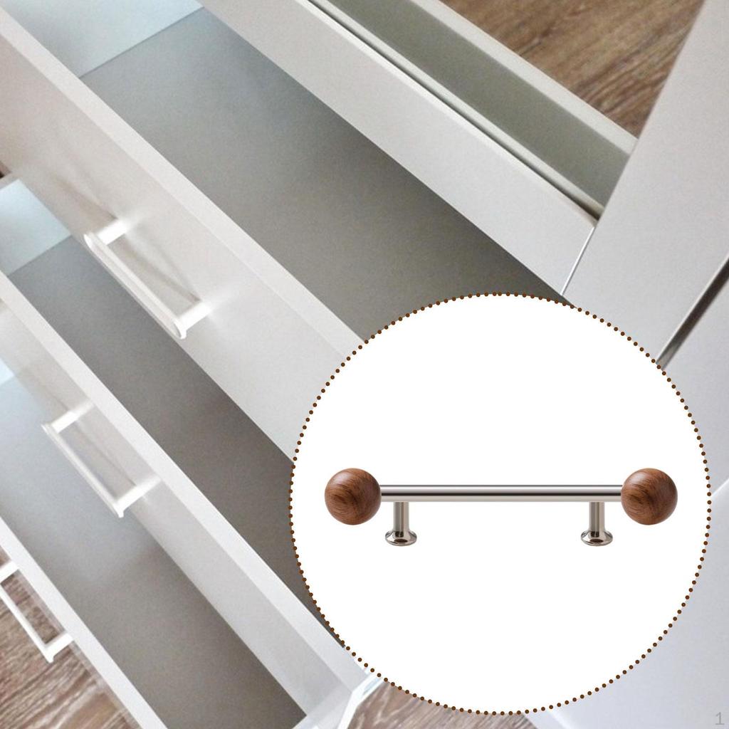 Cabinet Handle Decorative Drawer with Vintage French Design Wooden Bead Details Single Hole