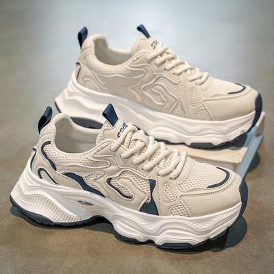 Summer Mesh Breathable Casual Sports Shoes Student Thick-soled Heightening Dad Shoes
