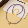 New Chinese Retro Exquisite Amethyst Beaded Five-star Pendant Necklace Fashionable Light Luxury Niche High-end Collarbone Chain