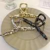 New  Simple Cross Women Claw Clips Metal Gold Silver Large Medium Shark Crab Clamps Hairgrip for Thick Thin Hair Accessories
