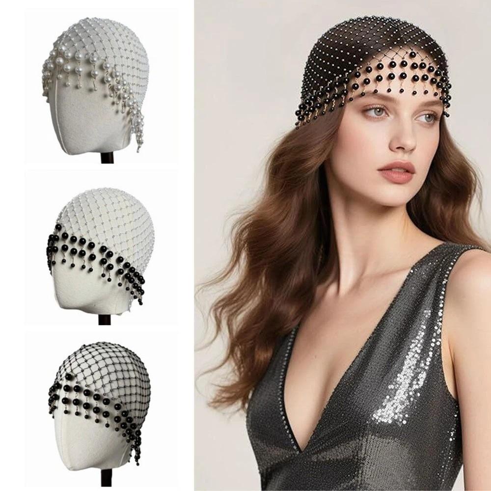 Hohles Perlenquasten-Haarhut Perlenquasten Luxus-Kopfbedeckungen Brautaccessoires