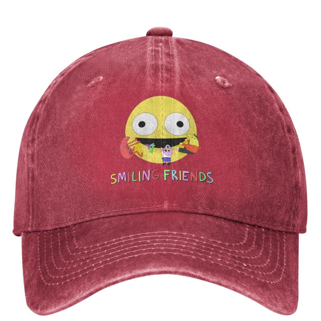 Smiling Friends Logo Baseball Cap Animated Television Outdoor Sports Trucker Hat Unisex Women Fashion Sun Protection Snapback Cap