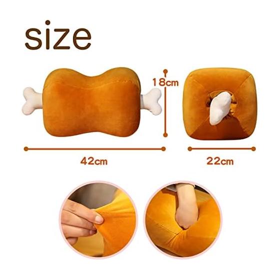(RONGUI) Meat with Bone Stuffed Toy Meat Cushion 42cm Manga Meat Bone Interesting Goods Children Miscellaneous Goods Mochi (Meat with Bone)