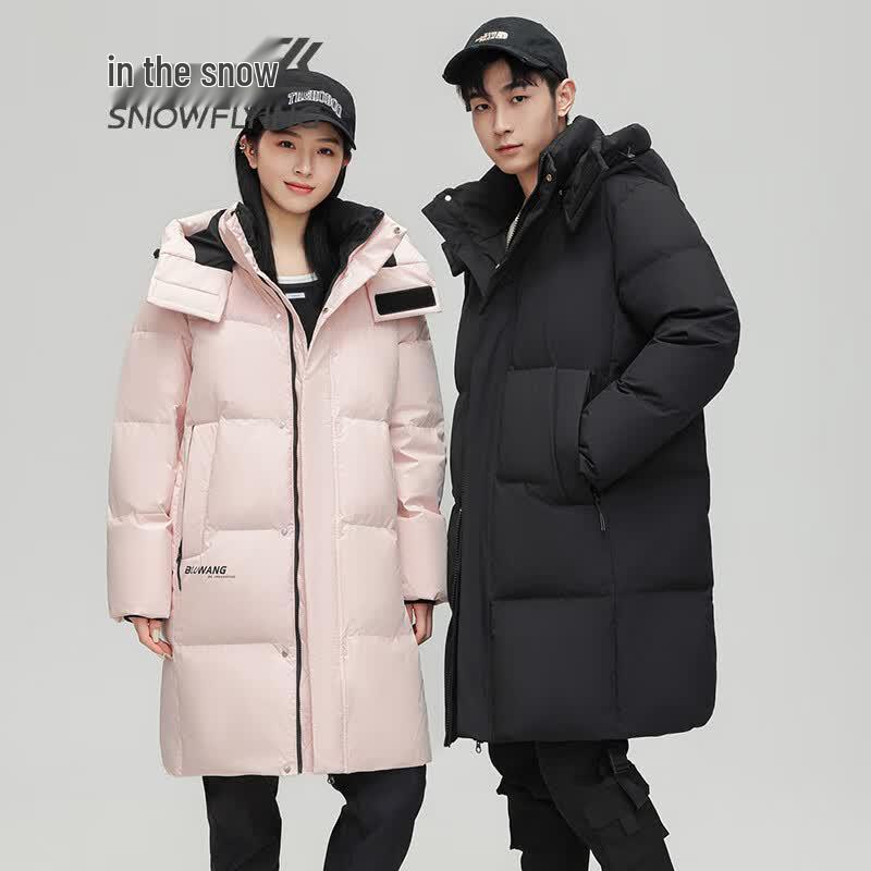 SNOWFLYING Unisex Mid-Length Hooded Down Jacket M розовый