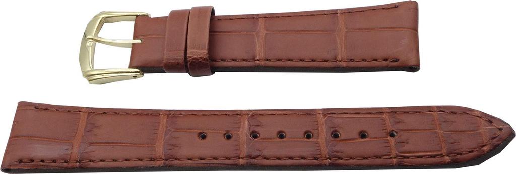 Seiko DEL5 18mm Crocodile Watch Band Brown for Men (Matte Finish)