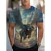 Men's 3D Elephant Print T-shirt Short Sleeved T-shirt Breathable Polyester Round Neck Casual Streetwear Top