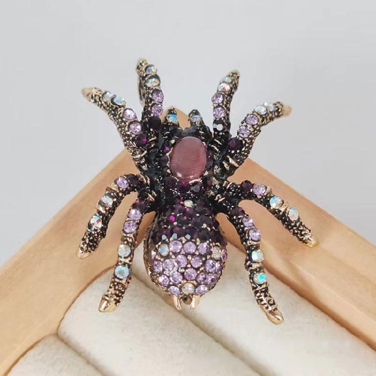 Personalized Fashion Spiders Brooch Delicate Alloy Spiders Brooch with Crystal Embellishment for Evening Wear Parties